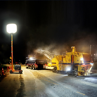 Teleskopowe LED Balonowa Wieża Światła 1400W Mobilna Lampa Wieży Światła Na Placach Budowlanych