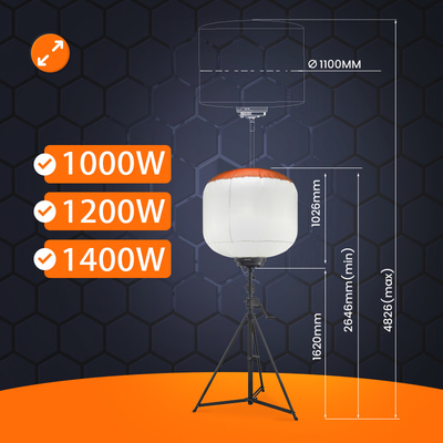 Wysokiej mocy LED Telescoping Light Tower 1400W Balonowe zewnętrzne światła wieży dla przemysłu