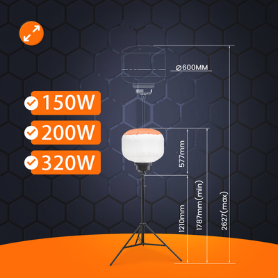 Akumulatory wielokrotnie używalne baloniki LED 200W 320W Mobilna wieża oświetlenia dla wydarzeń na świeżym powietrzu