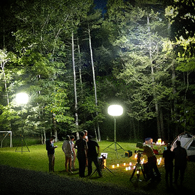 Trójkąt LED Balonowe światła 200W Balonowe światło księżycowe Wieża oświetlenia do obozowania na świeżym powietrzu