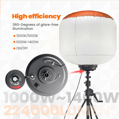 1000W Światło balonowe LED nawierzchnia budowy nawigacja 360 stopni IP65 wysoka lumen